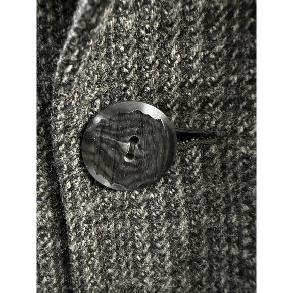 VTG Fashion Made Clothes John Marshall  Wool Herringbone Tweed Overcoat Mens  L - Picture 5 of 9